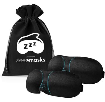 MM Brands MM Brands 2 Pieces Luxury Sleep Mask - 3D Ergonomic - 100% Blackout - Eye Mask - Night Mask