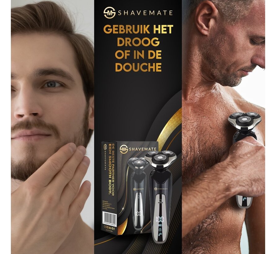 Tondeuse à barbe ShaveMate 3-en-1 Rasoir - Tondeuse pour hommes - rechargeable - sans fil - étanche