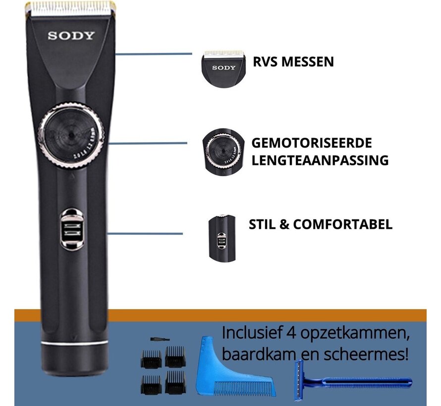 Sody Tondeuse à cheveux - Tondeuse - Tondeuse à barbe - Tondeuse à cheveux pour hommes - Tondeuse à cheveux