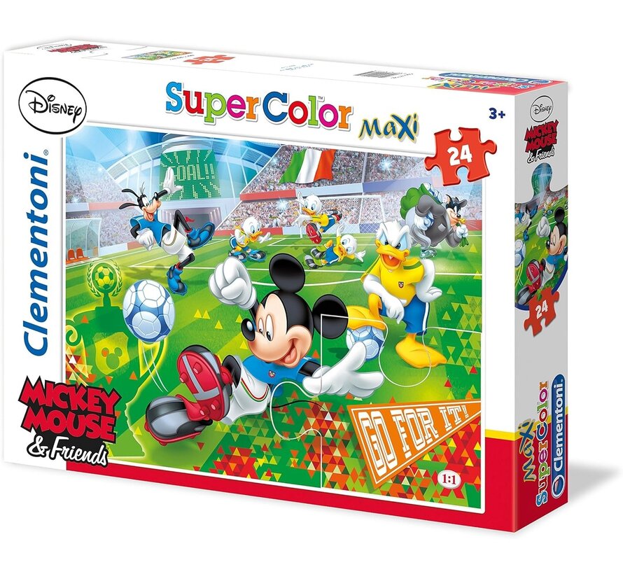 Clementoni Supercolor Maxi puzzle Disney Mickey Mouse et ses amis footballeurs - 24 grandes pièces