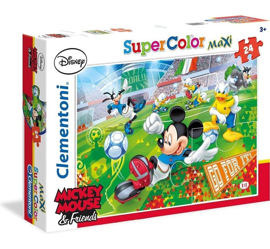 Clementoni Supercolor Maxi puzzle Disney Mickey Mouse et ses amis footballeurs - 24 grandes pièces