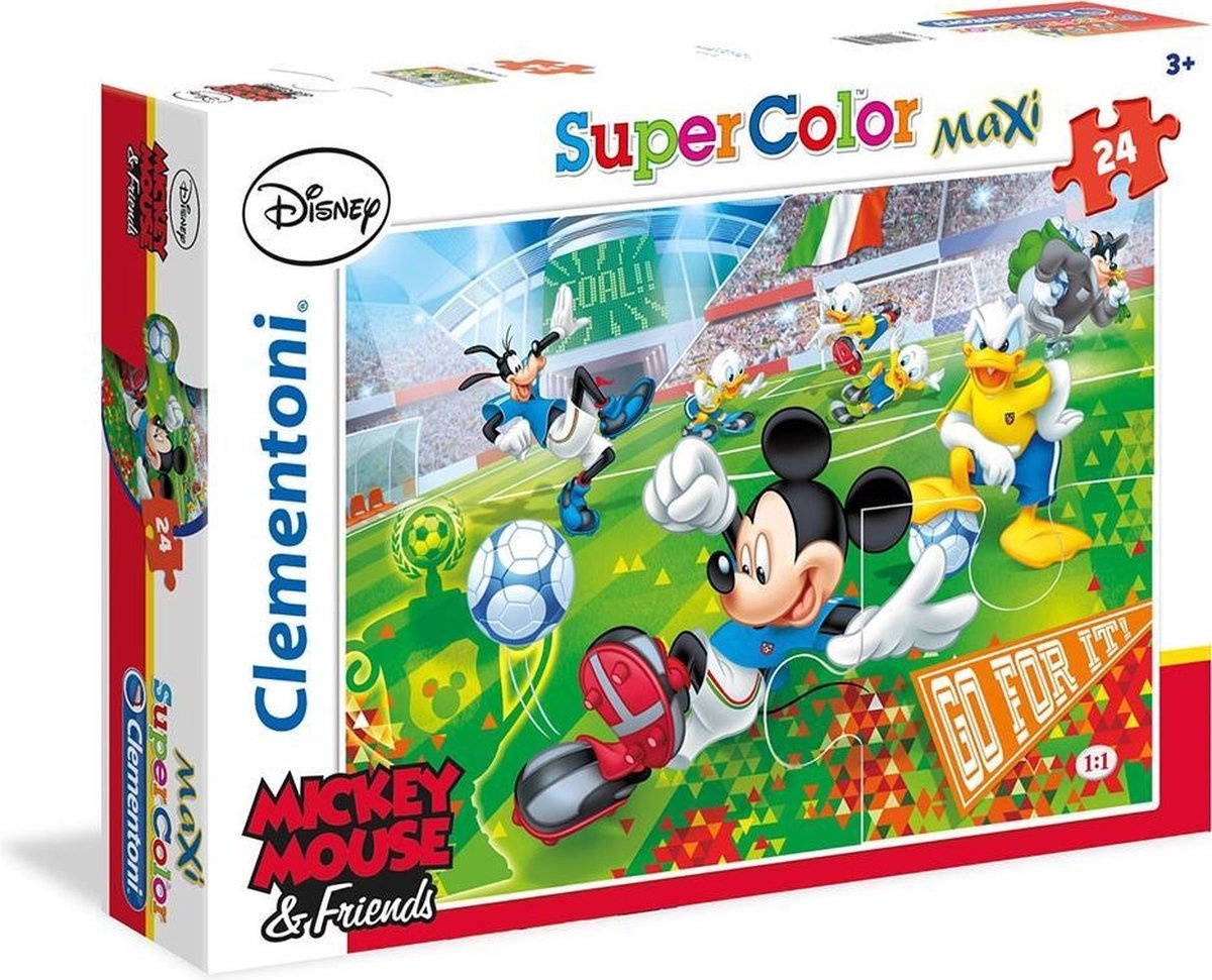 Clementoni Supercolor Maxi puzzle Disney Mickey Mouse et ses amis footballeurs - 24 grandes pièces