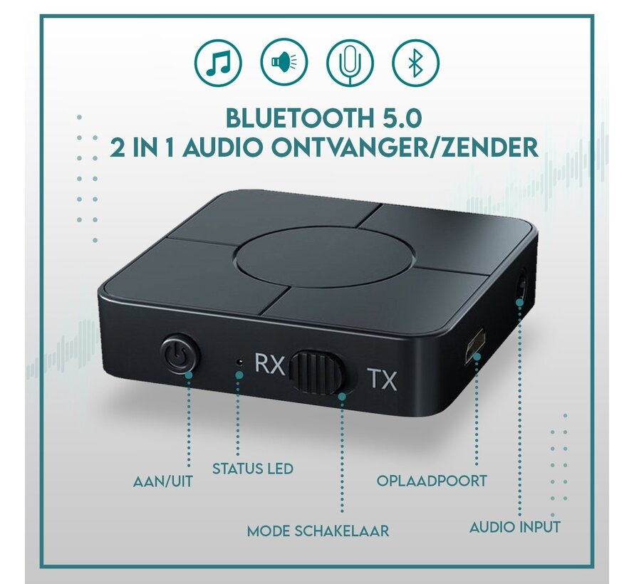 MM Brands Récepteur et émetteur Bluetooth 5.0 - 3,5 MM AUX / RCA