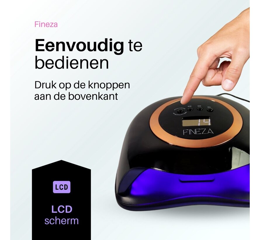 Fineza Lampe UV pour ongles en gel - Séchoir à ongles LED - Séchoir à ongles pour vernis en gel - Lampe à ongles - Noir