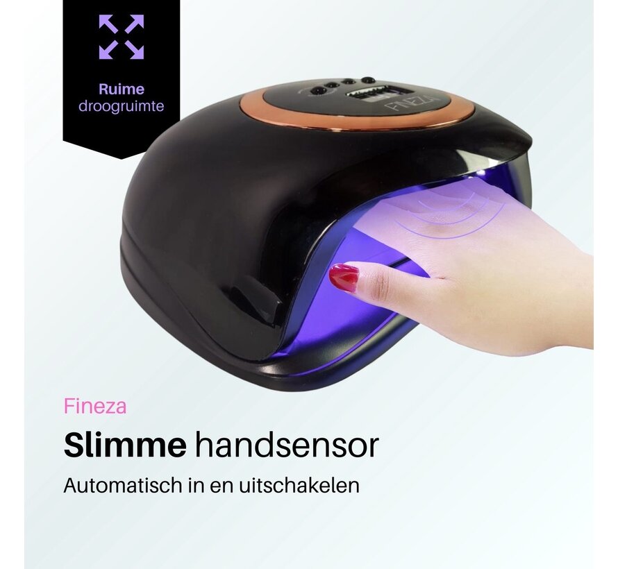 Fineza Lampe UV pour ongles en gel - Séchoir à ongles LED - Séchoir à ongles pour vernis en gel - Lampe à ongles - Noir