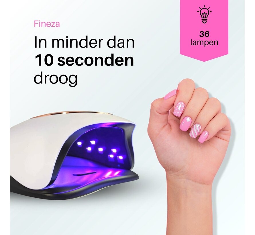Fineza Lampe UV pour ongles en gel - Séchoir à ongles LED - Séchoir à ongles pour vernis en gel - Lampe à ongles - Blanc