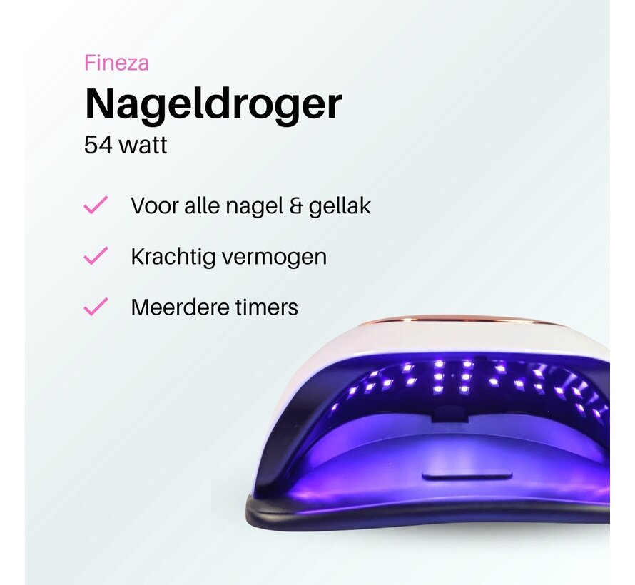 Fineza Lampe UV pour ongles en gel - Séchoir à ongles LED - Séchoir à ongles pour vernis en gel - Lampe à ongles - Blanc