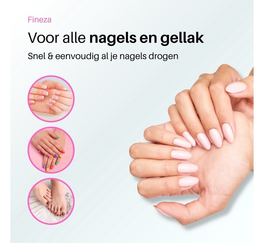 Fineza Lampe UV pour ongles en gel - Séchoir à ongles LED - Séchoir à ongles pour vernis en gel - Lampe à ongles - Blanc