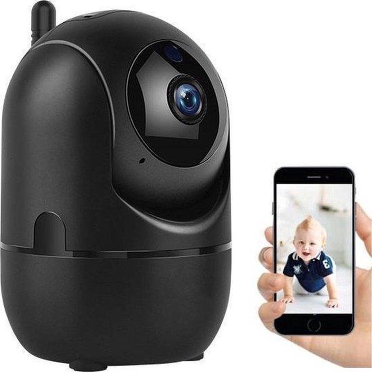 Caméra intérieure IP - Fuegobird - 1080P - Caméra de sécurité - Caméra pour animaux - Caméra pour bébés - Compatible avec WIFI 2.4G/5G - Détection de mouvement et de son - Fonctionne avec l'application - Blanc