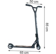 Kruzzel Premium Stunt Scooter Boys Black - Stunt Step - ABEC 9 - Scooter cascadeur - Scooter cascadeur - Filles - Aluminium - Max 100kg