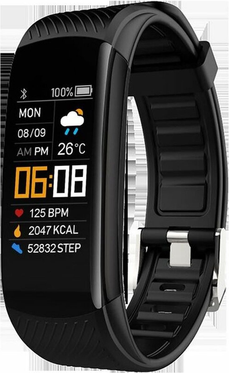 Denver Activity Tracker - Montre podomètre avec cardiofréquencemètre - tensiomètre - étanche IP67 - podomètre - BFH17 - noir
