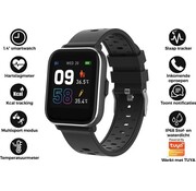 Denver Denver Smartwatch - Bouton facile à retourner - Podomètre - Appels/SMS - TUYA app - Activité du sommeil - Fréquence cardiaque, Moniteur de pression sanguine, Mode sport - IP68 - SW164 - Noir