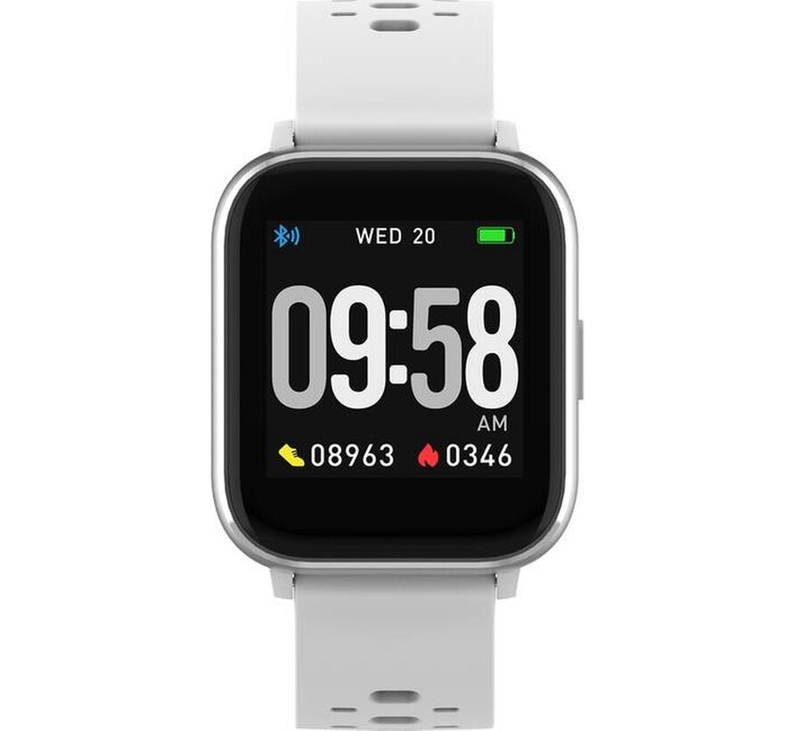 Denver Smartwatch - Bouton facile à retourner - Podomètre - Appels/SMS - TUYA app - Activité du sommeil - Fréquence cardiaque, Moniteur de pression sanguine, Mode sport - IP68 - SW164 - Noir