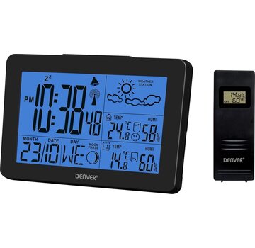 Denver Denver WS-530 Black - Station météo avec fonction alarme - Intérieur et extérieur - Humidimètre - Indicateur de fenêtres ouvertes - Noir