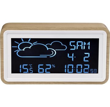 Denver Denver WS-72 / Station météo avec réveil / Date / Température - et humidité / USB pour Smartphone / Bois