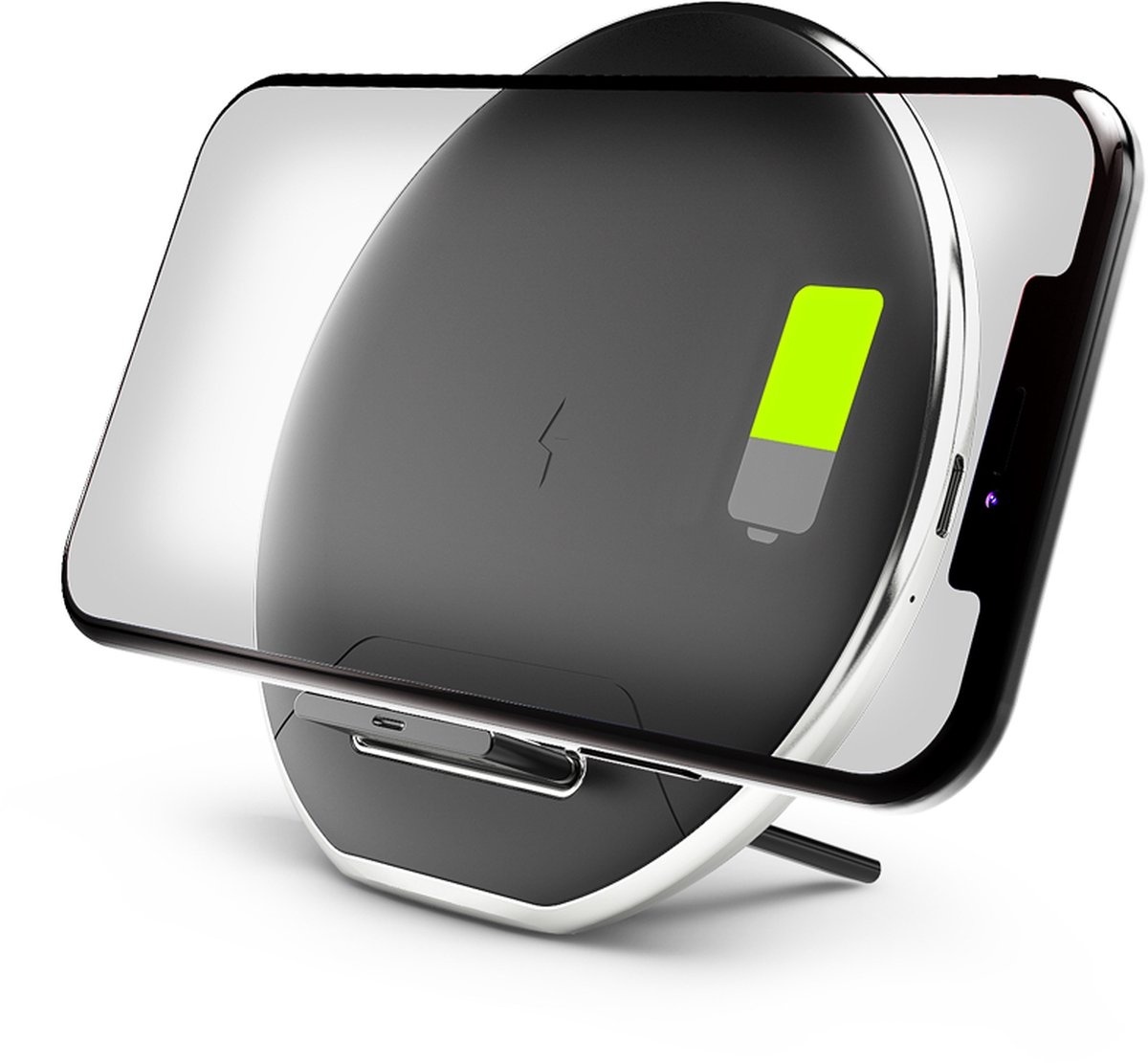 Denver CPQ-10 - Chargeur sans fil pour smartphone - Chargeur QI - 10W - Support pour téléphone - Noir