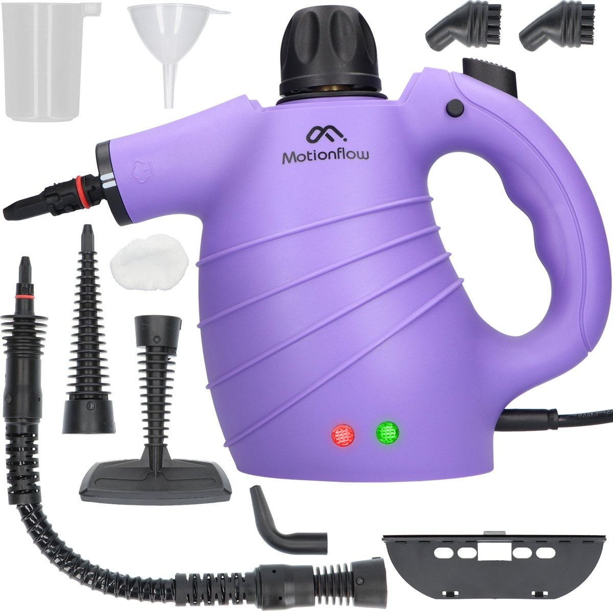 Nettoyeur Vapeur Pro 12-en-1 - MotionFlow - Nettoyeur Vapeur à Main pour Vêtements - Défroisseur à Main de 1150 Watts - 450 ML - Ensemble d'Accessoires de 12 Pièces