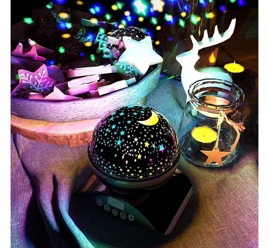 Qumax Star projector black - Starry Sky Projection for Kids - party light / disco light - Galaxy projector - LED