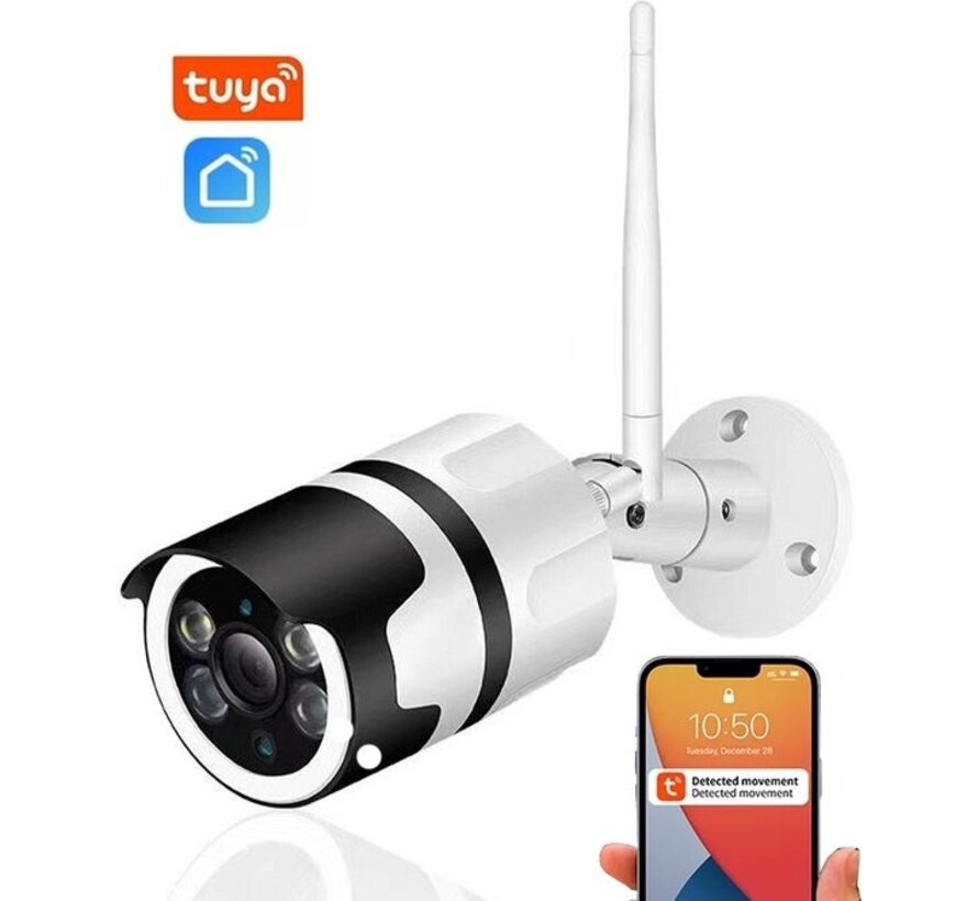 Caméra de sécurité Denver FULL HD avec (Tuya) App - Caméra Wifi extérieure 2MP avec LEDs infrarouges - Détection de mouvement - IOC232