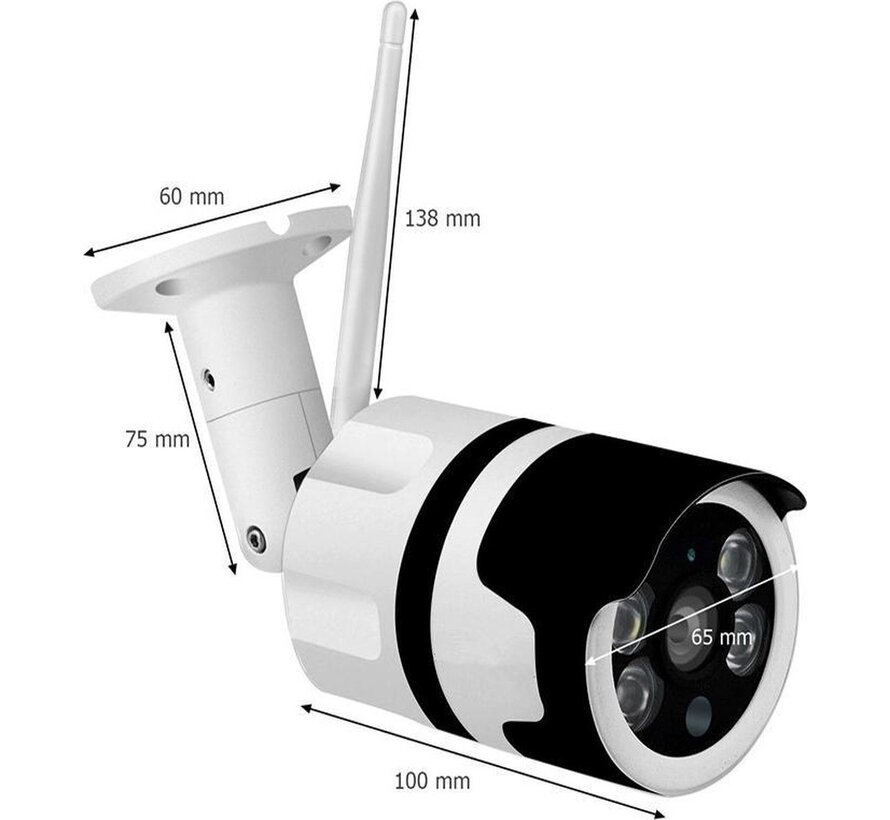 Caméra de sécurité Denver FULL HD avec (Tuya) App - Caméra Wifi extérieure 2MP avec LEDs infrarouges - Détection de mouvement - IOC232