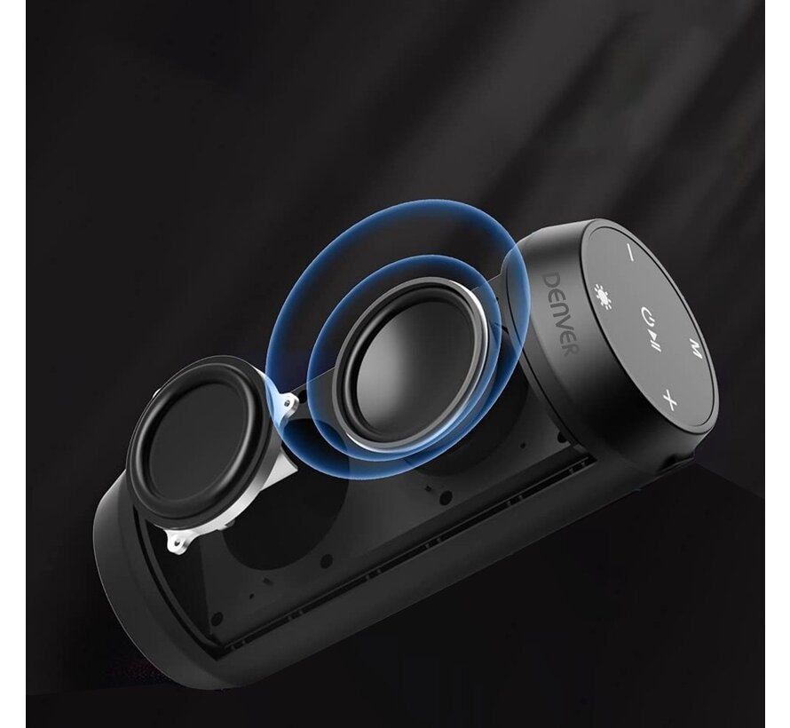 Denver Enceinte Bluetooth sans fil - 60W - Effets de lumière - Boîte à musique - AUX - BTL62NR