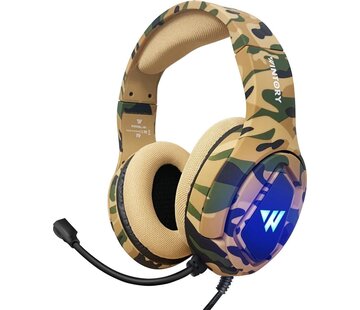 WINTORY WINTORY M1 RGB Over-ear Headphones - Casque de jeu - avec microphone pour Nintendo Switch - PS4/PS5 - PC/ordinateurs portables - Xbox One - Camouflage