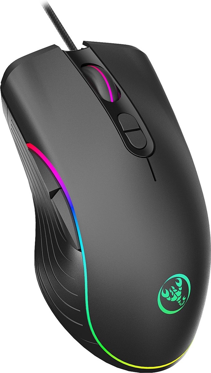 HXSJ A867 Souris de jeu optique - Eclairage RGB - Ergonomie - 8000 DPI - Noir
