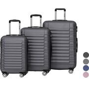 TRVLMORE TRVLMORE Set de valises - 3 pièces - 38L (bagage à main) + 70L + 110L - Gris foncé