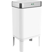 Loftey Loftey Sensor Waste Bin 60 Liter - Touch Free Waste Bin - Garbage Bin - Waste Separation 2x30L - Kitchen - White/RVS