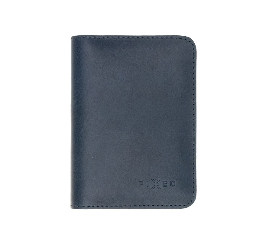 FIXED- Smile Wallet XL - portefeuille- avec tracker bluetooth Smile PRO - 100% cuir véritable- bleu