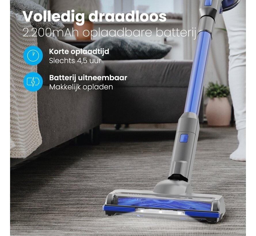 Auronic Stick hoover - Sans fil - Sans sac - Alimenté par batterie - Autonome - 220 W - Gris/Bleu