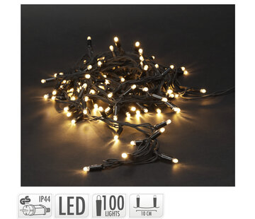 Ambiance Lumières de Noël 100 Led - Blanc chaud - 9,9 mètres INCL Adaptateur de démarrage