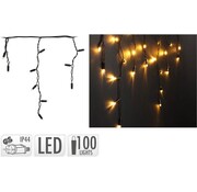 Ambiance Lumières de Noël glaçon 100 Led - Blanc chaud - 4 mètres INCL Adaptateur de départ