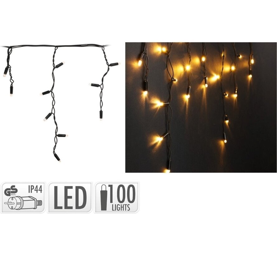 Lumières de Noël glaçon 200 Led - Blanc chaud - 8 mètres INCL Adaptateur de départ