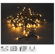 Ambiance Lumières de Noël 100 Led - Blanc chaud EXTRA - 9,9 mètres INCL Adaptateur de démarrage