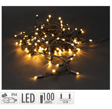 Ambiance Lumières de Noël 100 Led - Blanc chaud EXTRA - 9,9 mètres INCL Adaptateur de démarrage