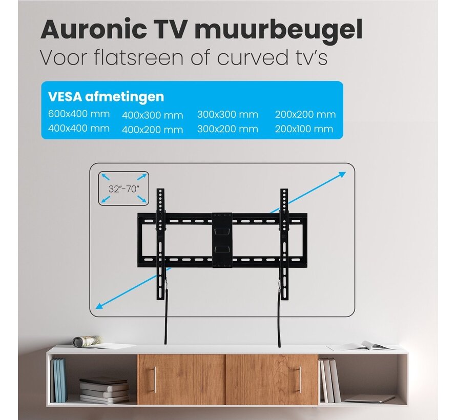 Support TV Auronic - Inclinable - 32 à 70 pouces - jusqu'à 60 KG - Noir