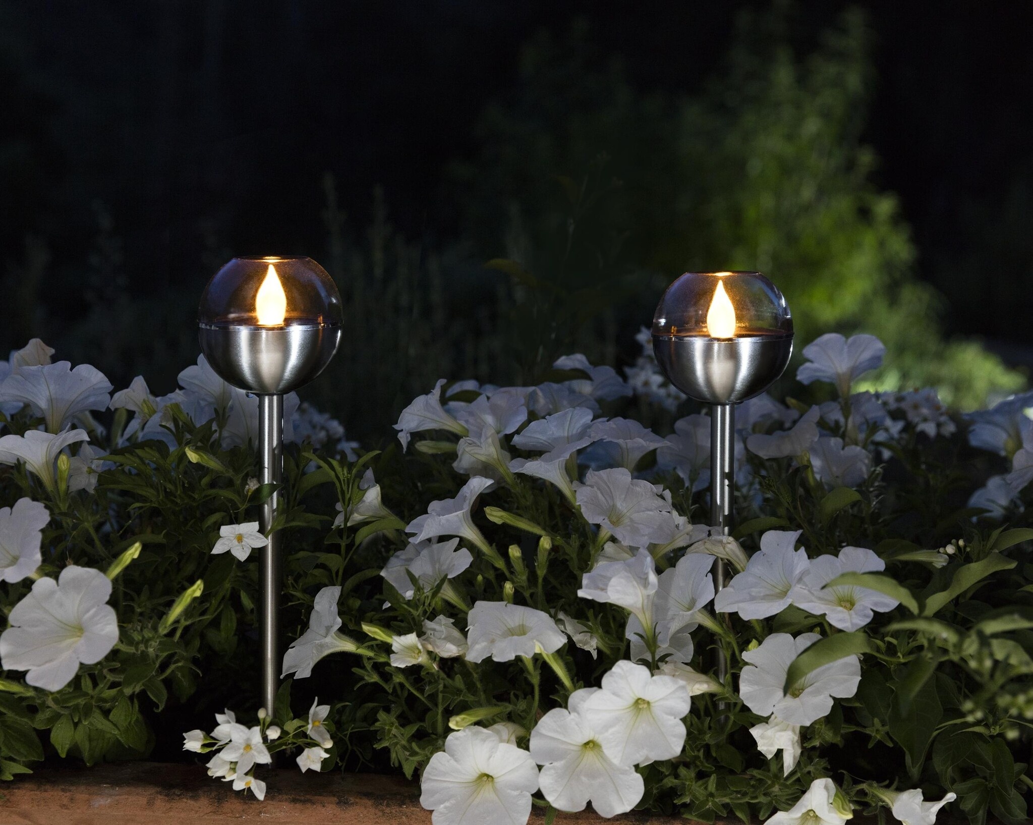 Westfalia 2in1 Solar Flicker Lights, amber, set of 2