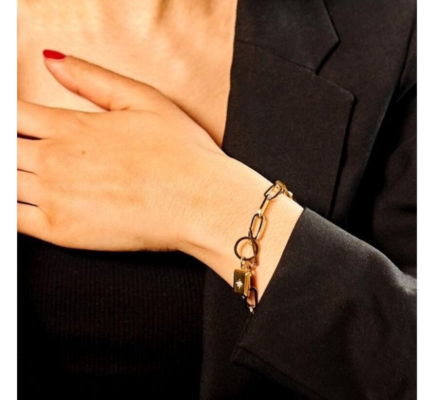 Bracelet femme Ruvido Gold - Laura Ferini - Bracelet à maillons en or