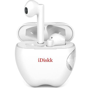idiskk Écouteurs de jeu sans fil entièrement sans fil - iDiskk i55 - Écouteurs Bluetooth intra-auriculaires sans fil - Blanc