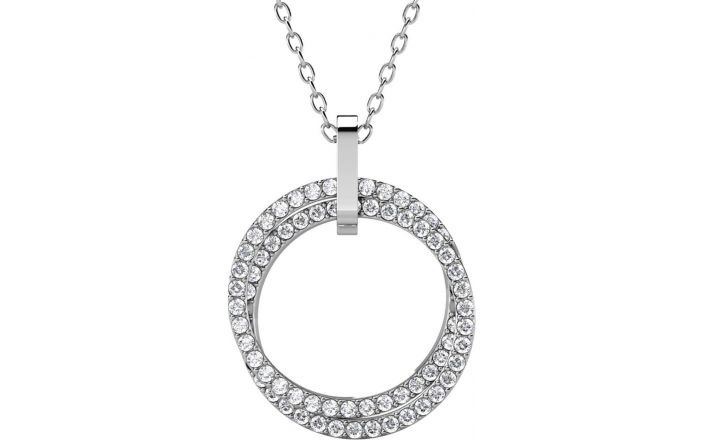 Collier Femme avec Pendentif Rond - Yolora - Argent