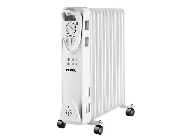 Radiateur à huile Perel - Radiateur sur roues - 2500 watts - 3 niveaux de chaleur