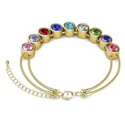 Yolora Bracelet pour femme - Yolora - Cristaux de 7 couleurs - Couleur or