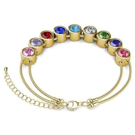 Bracelet pour femme - Yolora - Cristaux de 7 couleurs - Couleur or
