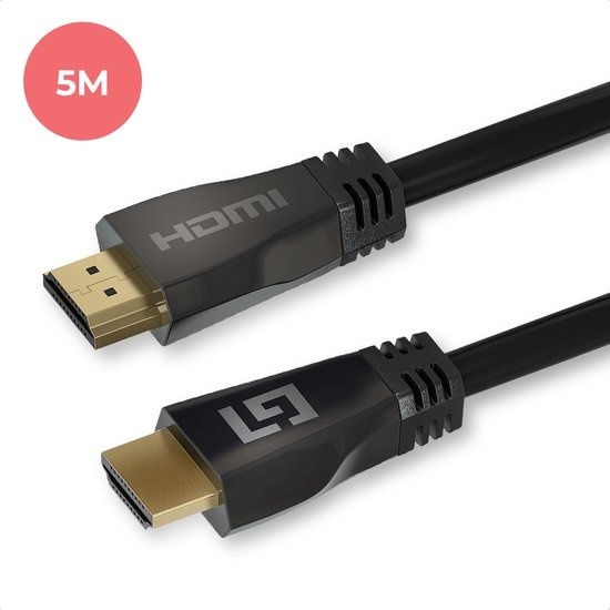 LifeGoods Câble HDMI 2.1 - 5M - 18Gbps - 4K (120 Hz) - 8K (60 Hz) - Noir