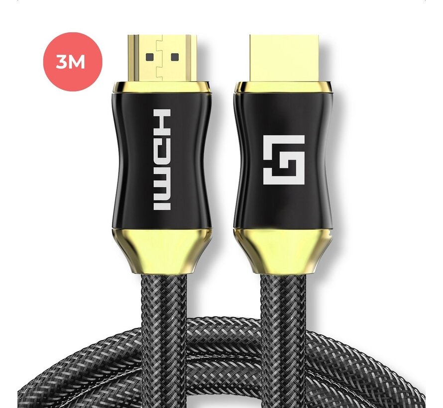 LifeGoods Câble HDMI 2.0 - 3M - 18Gbps - 4K (60 Hz) - Noir