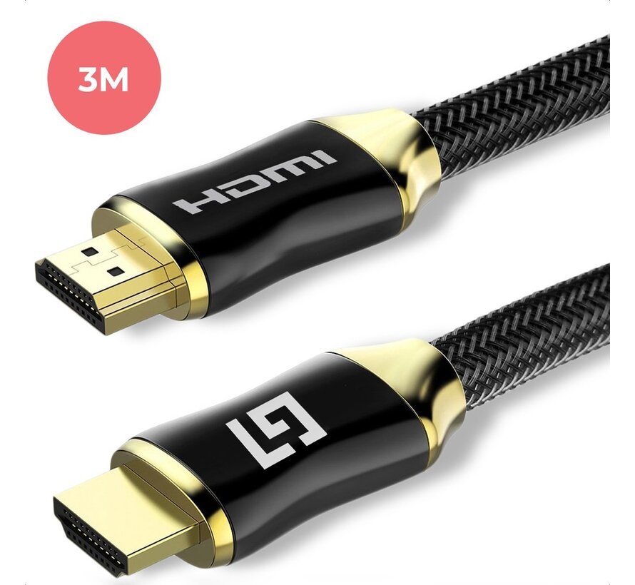 LifeGoods Câble HDMI 2.0 - 3M - 18Gbps - 4K (60 Hz) - Noir