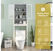 Coast Coast armoire de toilette avec rangement réglable armoire pour machines à laver avec porte en verre 60 x 30 x 173 cm blanc