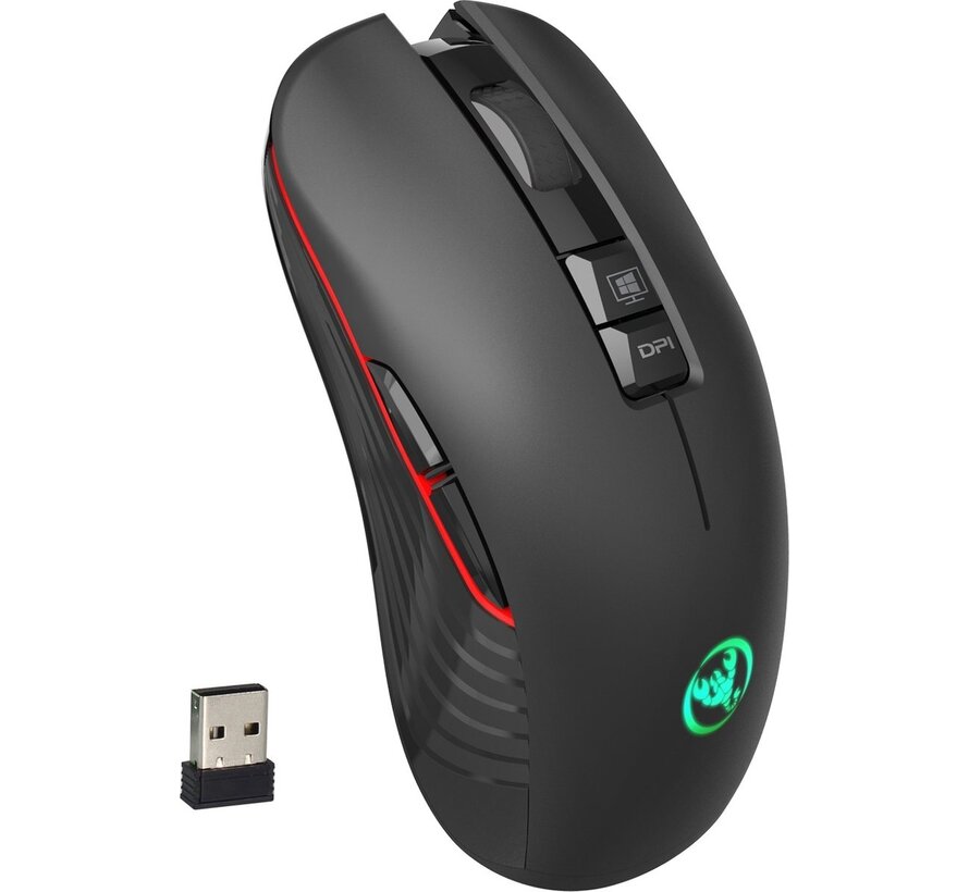 HXSJ T30 2.4G USB-C Wireless Gaming Mouse - Souris rechargeable - Souris silencieuse - pour Macbook / Laptop / PC - Souris de jeu