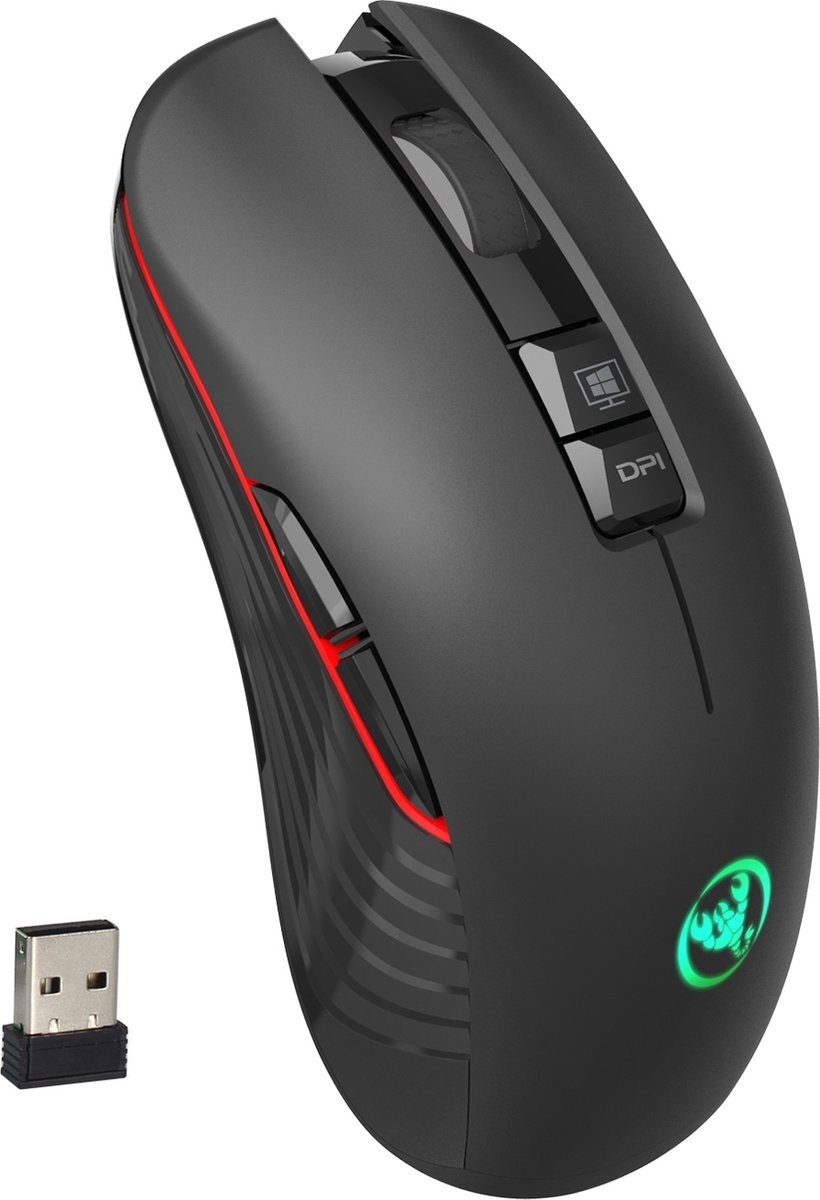 HXSJ T30 2.4G USB-C Wireless Gaming Mouse - Souris rechargeable - Souris silencieuse - pour Macbook / Laptop / PC - Souris de jeu